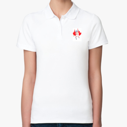 Женская рубашка поло (печать) с принтом Москва