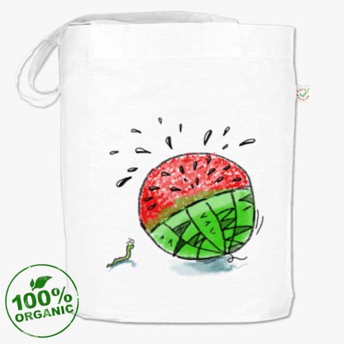 Сумка шоппер с принтом Сочный арбуз