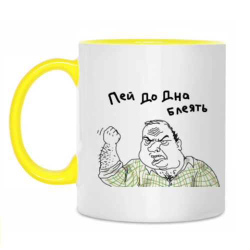Кружка с принтом Пей до дна