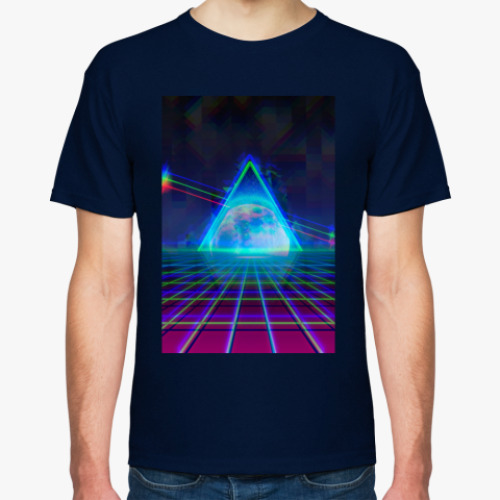 Футболка с принтом Ретровейв космос