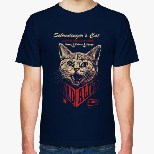 Футболка с принтом     Кот Шрёдингера