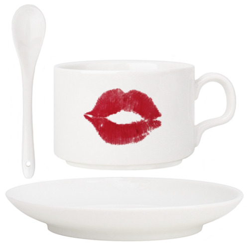 Кофейный набор с принтом Поцелуй