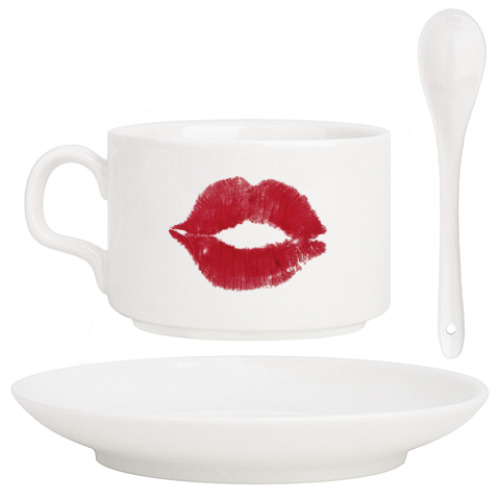 Кофейный набор с принтом Поцелуй