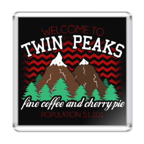 Магнит с принтом Сериал Твин Пикс Twin Peaks