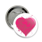 Значок 58 мм сердечко