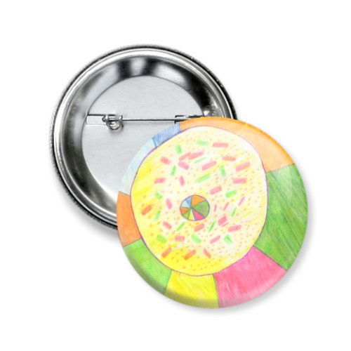 Значок 50мм с принтом  'Булка'