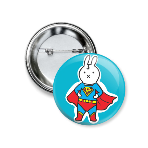 Значок 37мм с принтом Super Rabbit