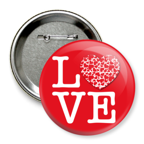 Значок 75мм с принтом LOVE