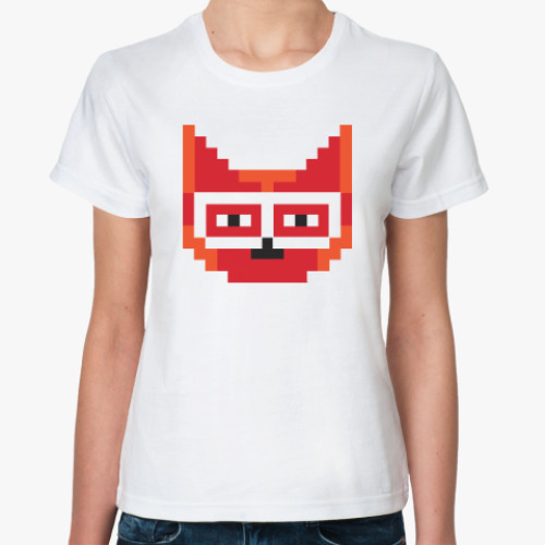 Классическая футболка с принтом 8-bit Cat