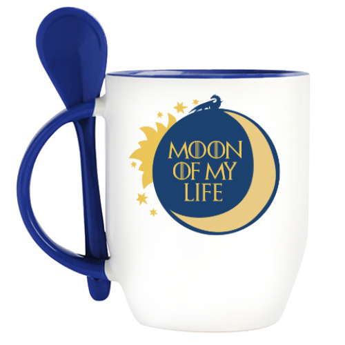 Кружка с ложкой с принтом Moon of my life. Game of Thrones