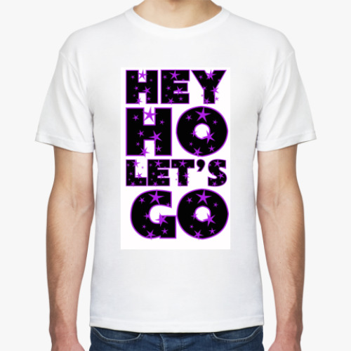 Футболка с принтом HEY HO LET'S GO