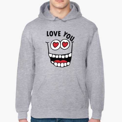 Толстовка худи с принтом Love you