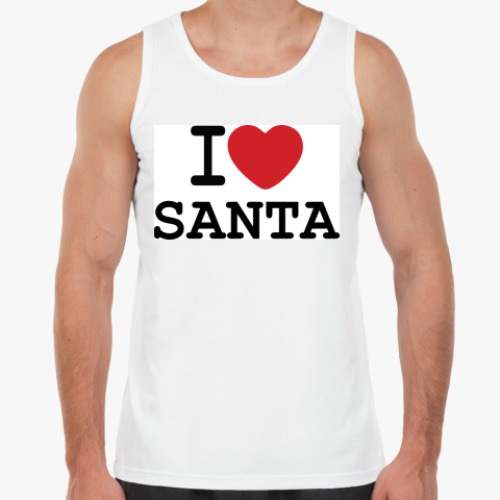 Майка с принтом Новогодний принт I Love Santa