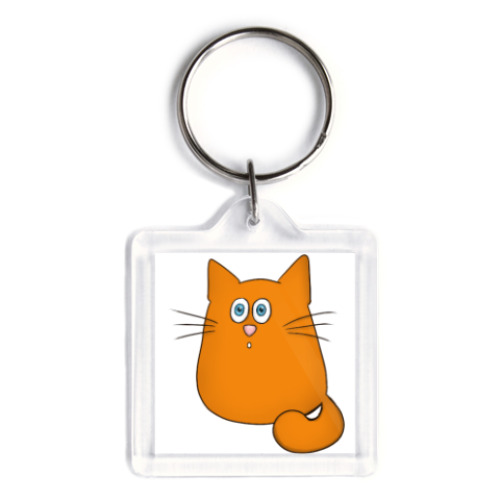 Брелок с принтом Удивленный-Плачущий Котик