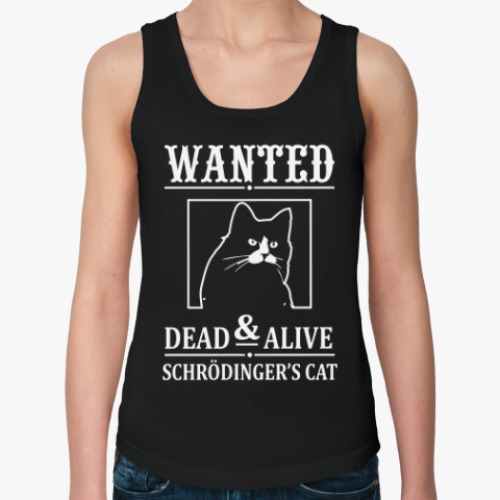 Женская майка с принтом Кот Шрёдингера
