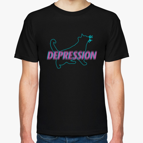 Футболка с принтом Depression Cat