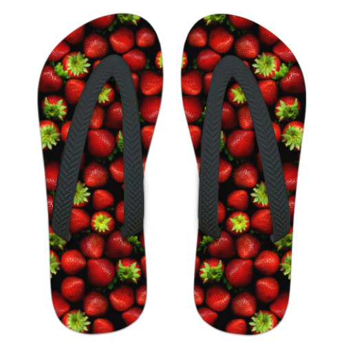 Шлепанцы (сланцы) с принтом Клубника