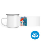 Кружка металлическая белая (круговая запечатка)