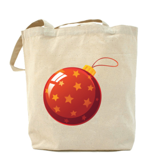 Сумка шоппер с принтом Елочный шар