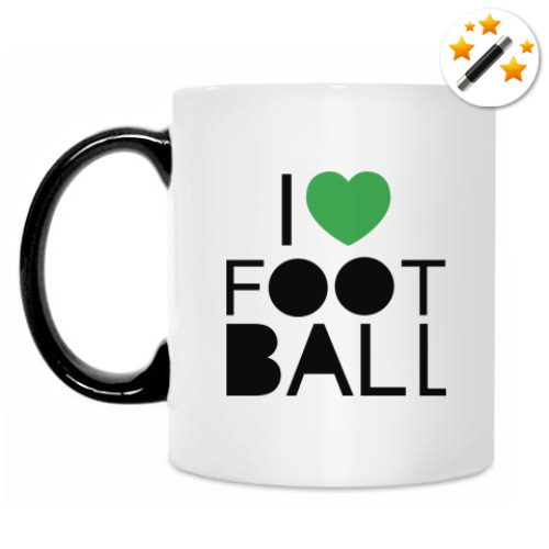 Кружка-хамелеон с принтом Я люблю футбол