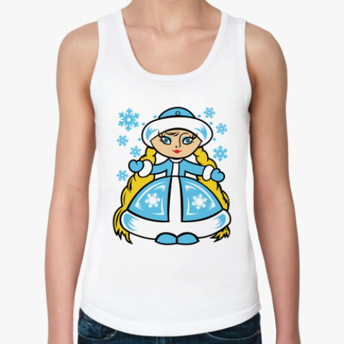Женская майка с принтом  Снегурочка