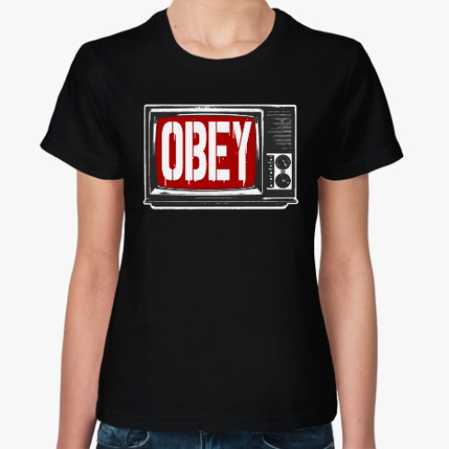Женская футболка с принтом Obey