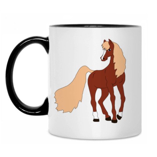 Кружка с принтом Лошадь