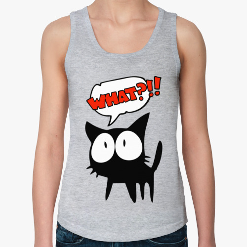 Женская майка с принтом What?!!