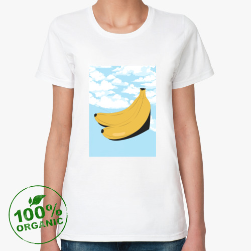 Женская футболка из органик-хлопка с принтом Бананы