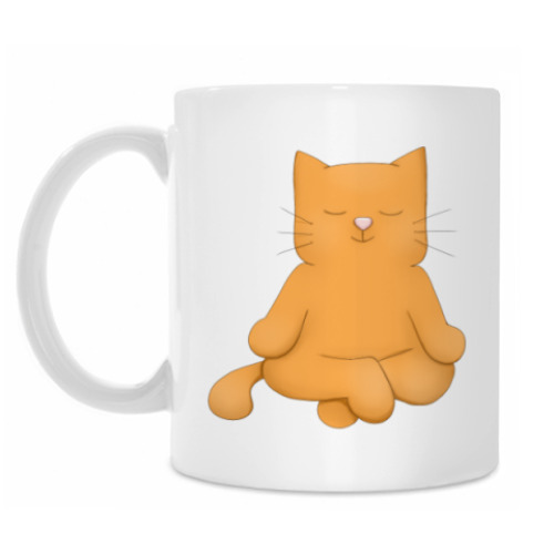 Кружка с принтом Йога Кот