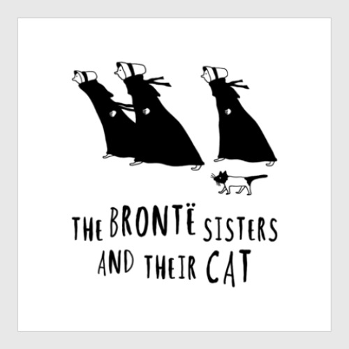 Постер с принтом The Bronte Sisters and their cat