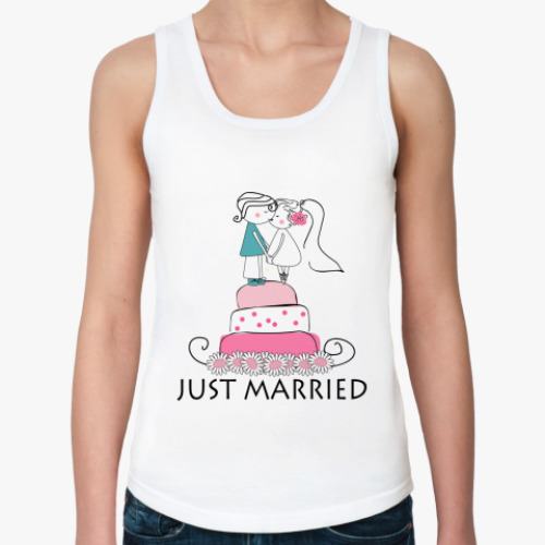 Женская майка с принтом  Just Married