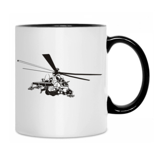 Кружка с принтом Вертолет