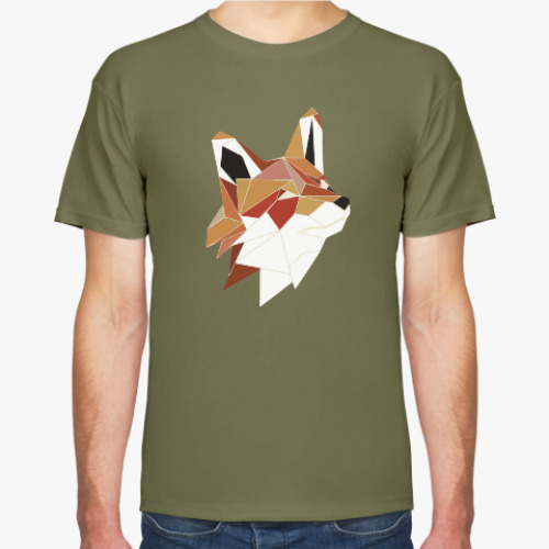 Футболка с принтом Полигональный лис
