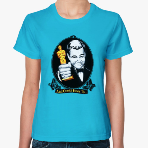 Женская футболка с принтом Ди Каприо Оскар