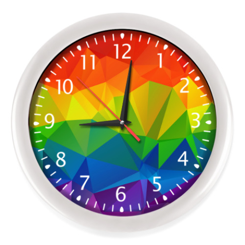 Настенные часы с принтом Радуга