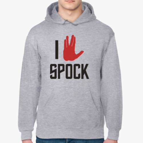Толстовка худи с принтом I love Spock