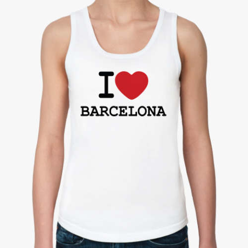 Женская майка с принтом I Love Barcelona