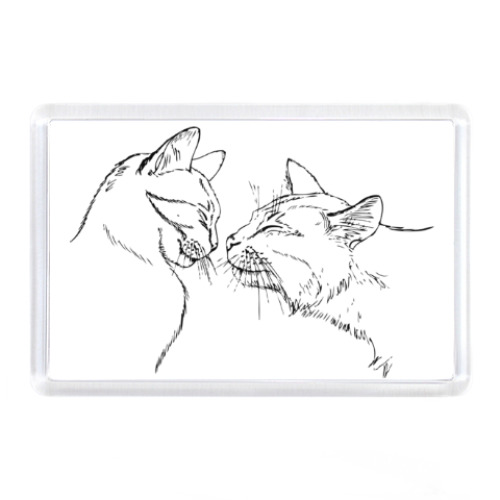 Магнит с принтом Кошачьи нежности