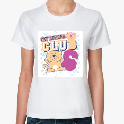 Классическая футболка с принтом Cat Lovers