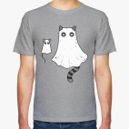 Классическая футболка Ночные приведения кот и мышь