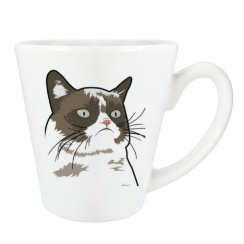 Чашка Латте с принтом Grumpy Cat