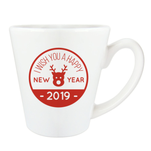 Чашка Латте с принтом New Year