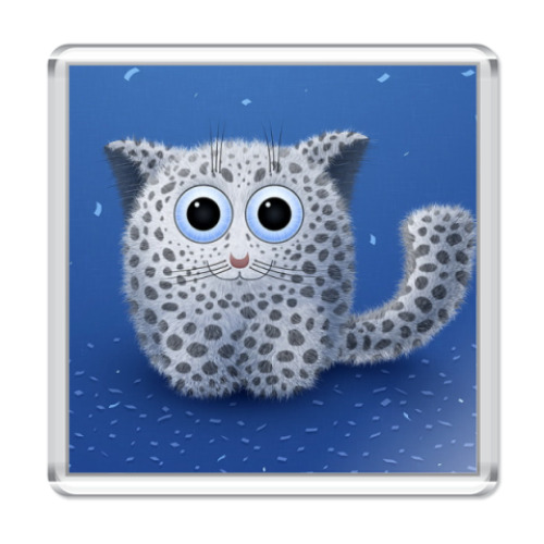 Магнит с принтом  Снежный Барс