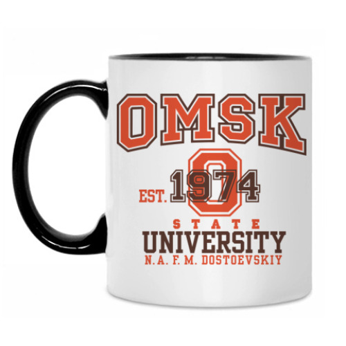 Кружка с принтом Символика ОмГУ