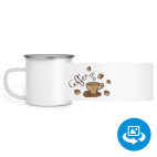 Кружка металлическая белая (круговая запечатка)