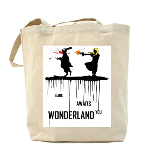 Сумка шоппер с принтом Dark Wonderland