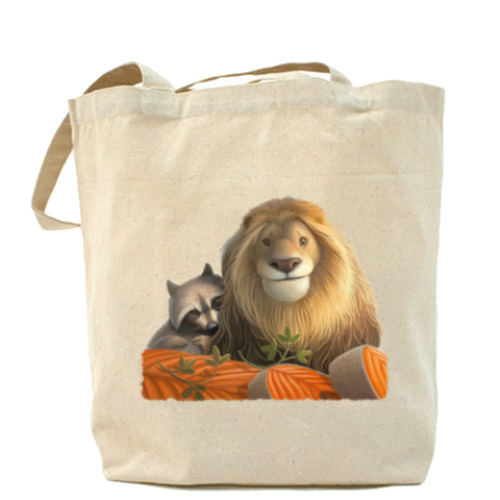 Сумка шоппер с принтом Лев и Енот