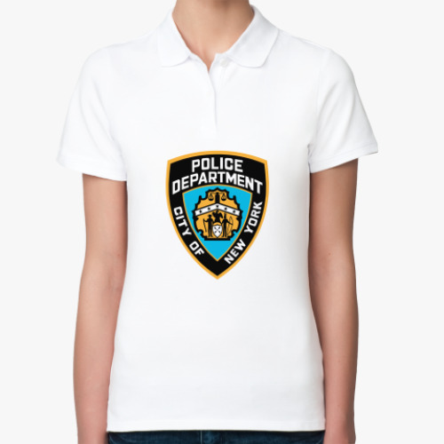 Женская рубашка поло (печать) с принтом Рolice