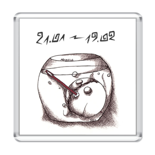 Магнит с принтом водолей